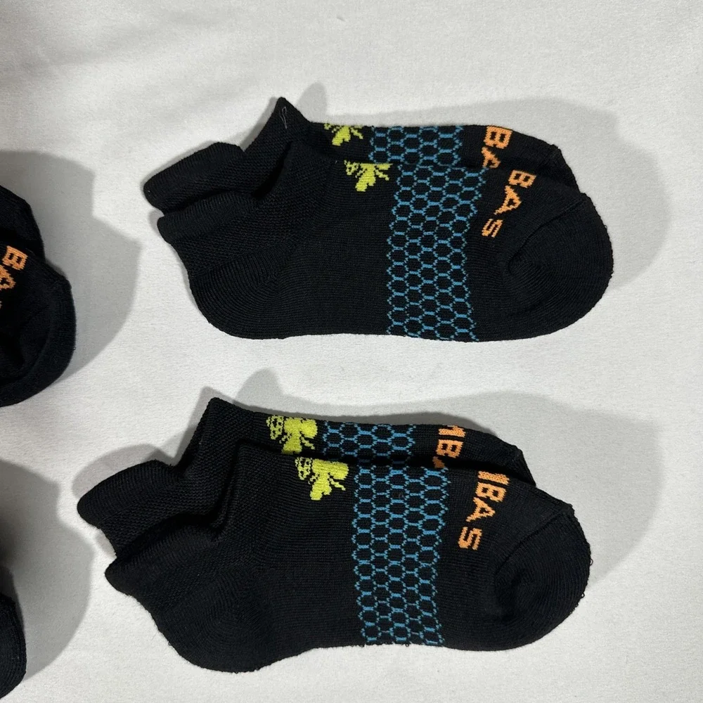 NEW Bombas [ KIDS XS 4-Pack ] Honeycomb Solids Ankle Socks  in Black‎ #T2148